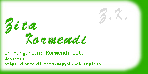 zita kormendi business card
